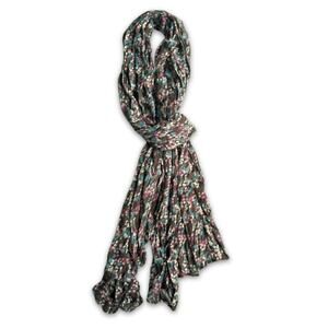 Floral Scarf - Dark Brown Long Rectangle Accessory with Cottagecore Flowers